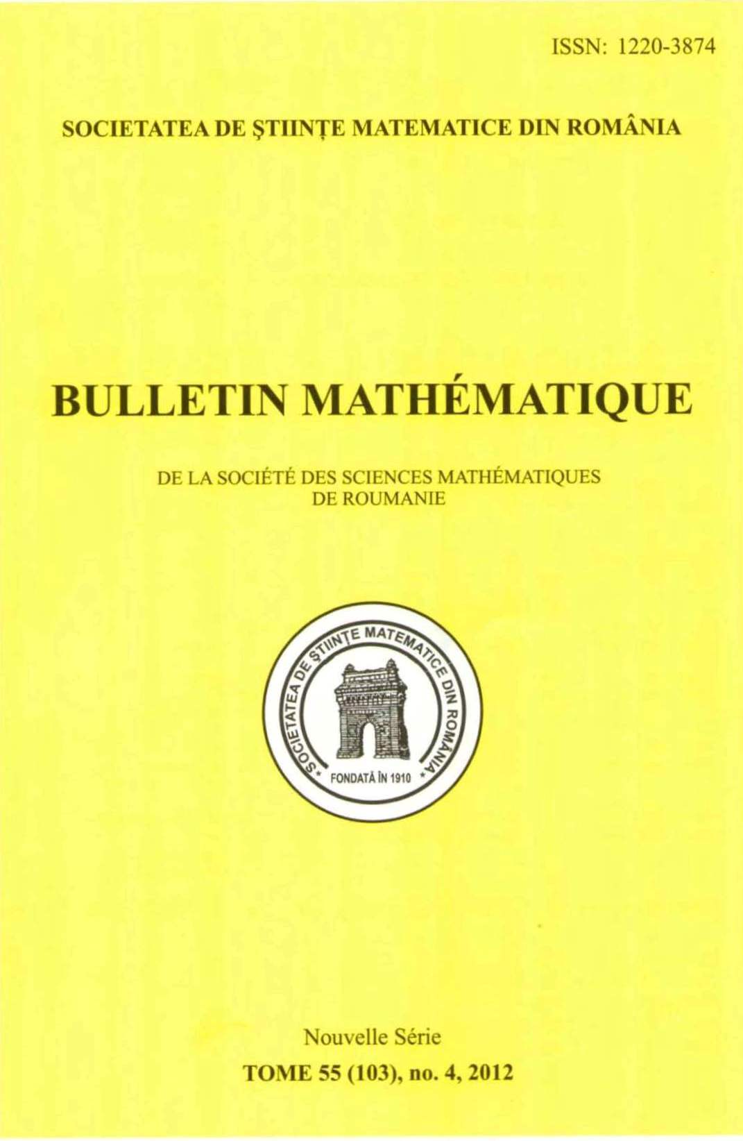Bulletin Matematique, 2012, Nr 4 - Click Image to Close