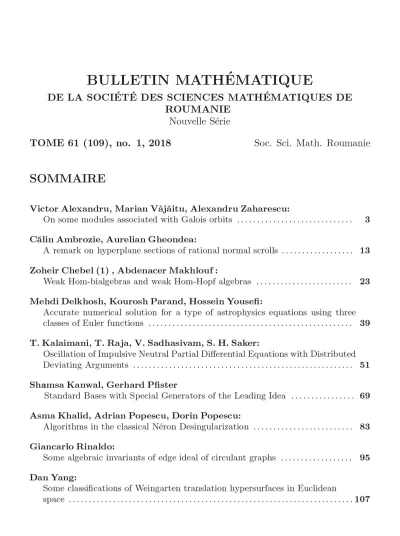 Bulletin Matematique, 2018, Nr 1