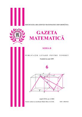 Gazeta Matematica Seria B, 2011, Nr 6 - Click Image to Close