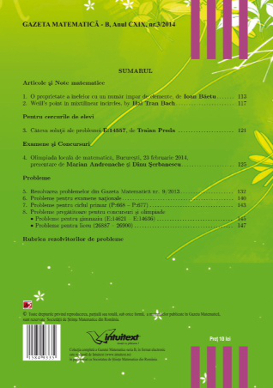 Gazeta Matematica Seria B, 2014, Nr 3