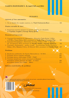 Gazeta Matematica Seria B, 2014, Nr 4 - Click Image to Close