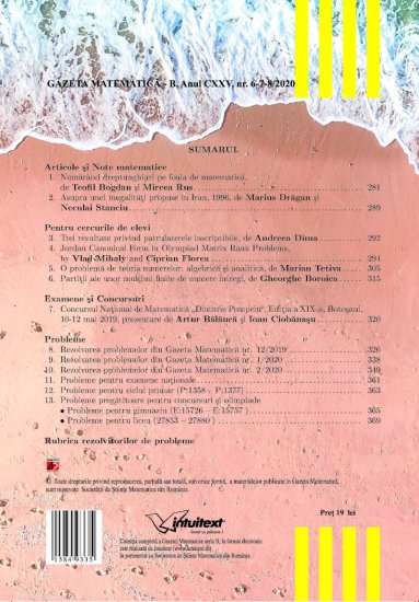 Gazeta Matematica Seria B, 2020, Nr 6-7-8 - Click Image to Close