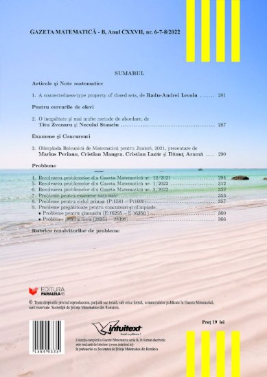 Gazeta Matematica Seria B, 2022, Nr 6-7-8 - Click Image to Close