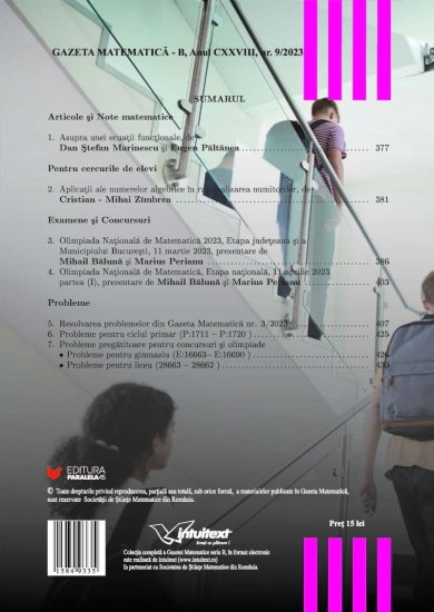 Gazeta Matematica Seria B, 2023, Nr 9 - Click Image to Close