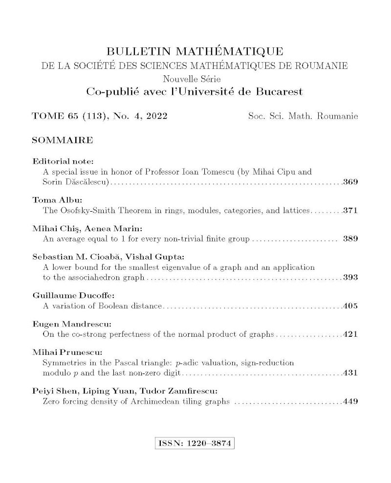 Bulletin Matematique, 2022, Nr 4