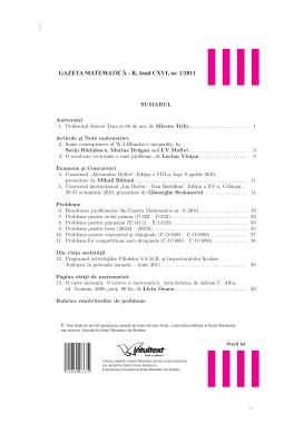 Gazeta Matematica Seria B, 2011, Nr 1