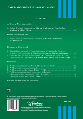Gazeta Matematica Seria B, 2012, Nr 4