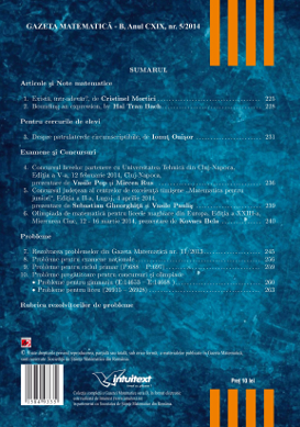 Gazeta Matematica Seria B, 2014, Nr 5
