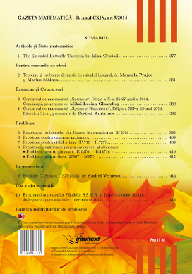 Gazeta Matematica Seria B, 2014, Nr 9 - Click Image to Close