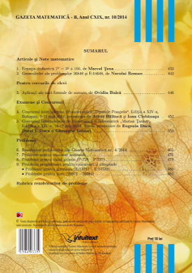 Gazeta Matematica Seria B, 2014, Nr 10