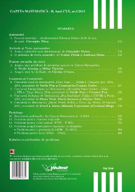 Gazeta Matematica Seria B, 2015, Nr 3