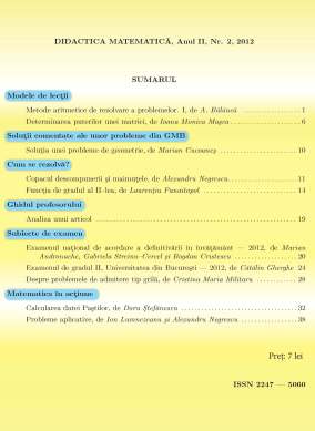Didactica Matematica, 2012, Nr 2
