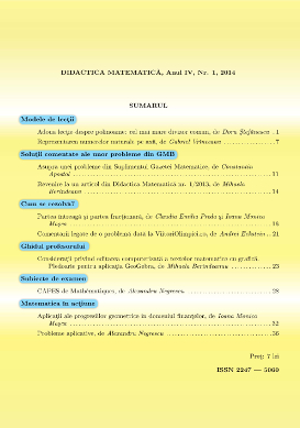 Didactica Matematica, 2014, Nr 1