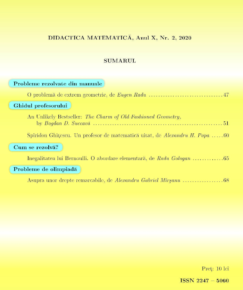 Didactica Matematica, 2020, Nr 2 - Click Image to Close